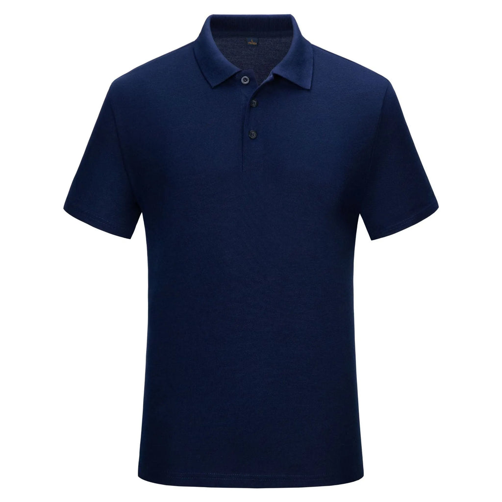 Solid colour cotton short sleeve polo shirt for office uniform, available in multiple colours