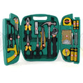 27-piece car emergency tool kit in case with malleable iron tools for vehicle and home maintenance