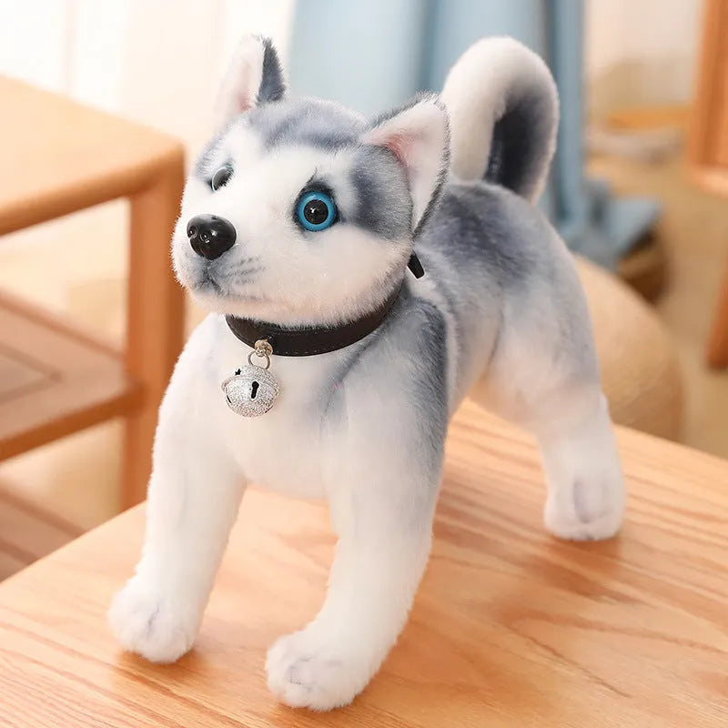 Simulation plush husky puppy doll in standing posture, 25cm height, soft fabric, Children's Day gift