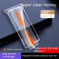 Tempered glass screen protector for iPhone 15 Pro Max, HD clarity, dust-free application, fingerprint resistant, full screen coverage.