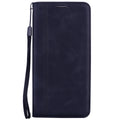 Business mobile phone leather case with suction frosted card flip, TPU PU, card insertion, in black red blue green brown