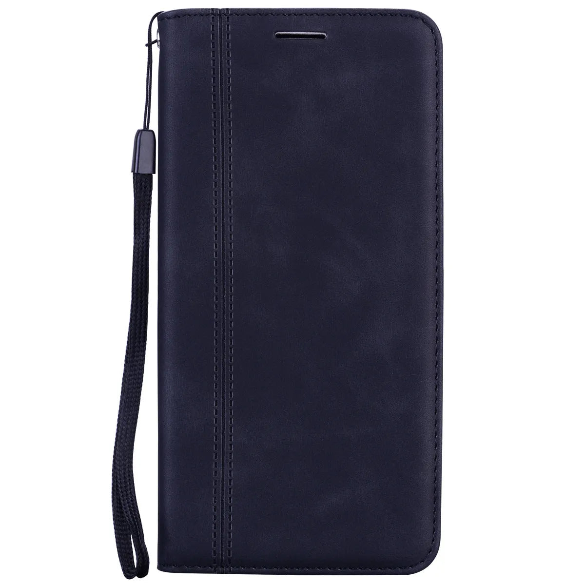 Business mobile phone leather case with suction frosted card flip, TPU PU, card insertion, in black red blue green brown