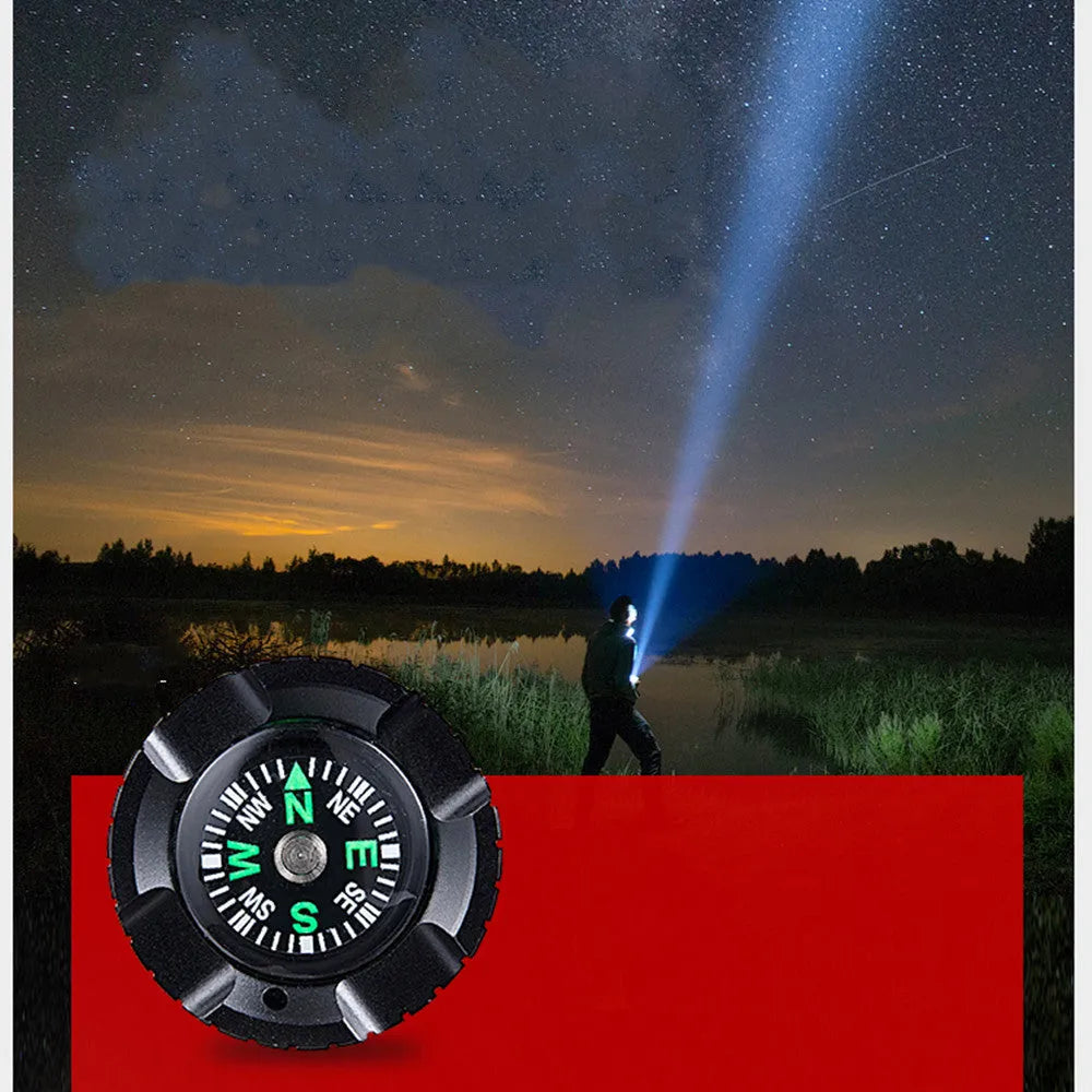 DV3000 black metal sports camera with flashlight and wide-angle lens on a dark background