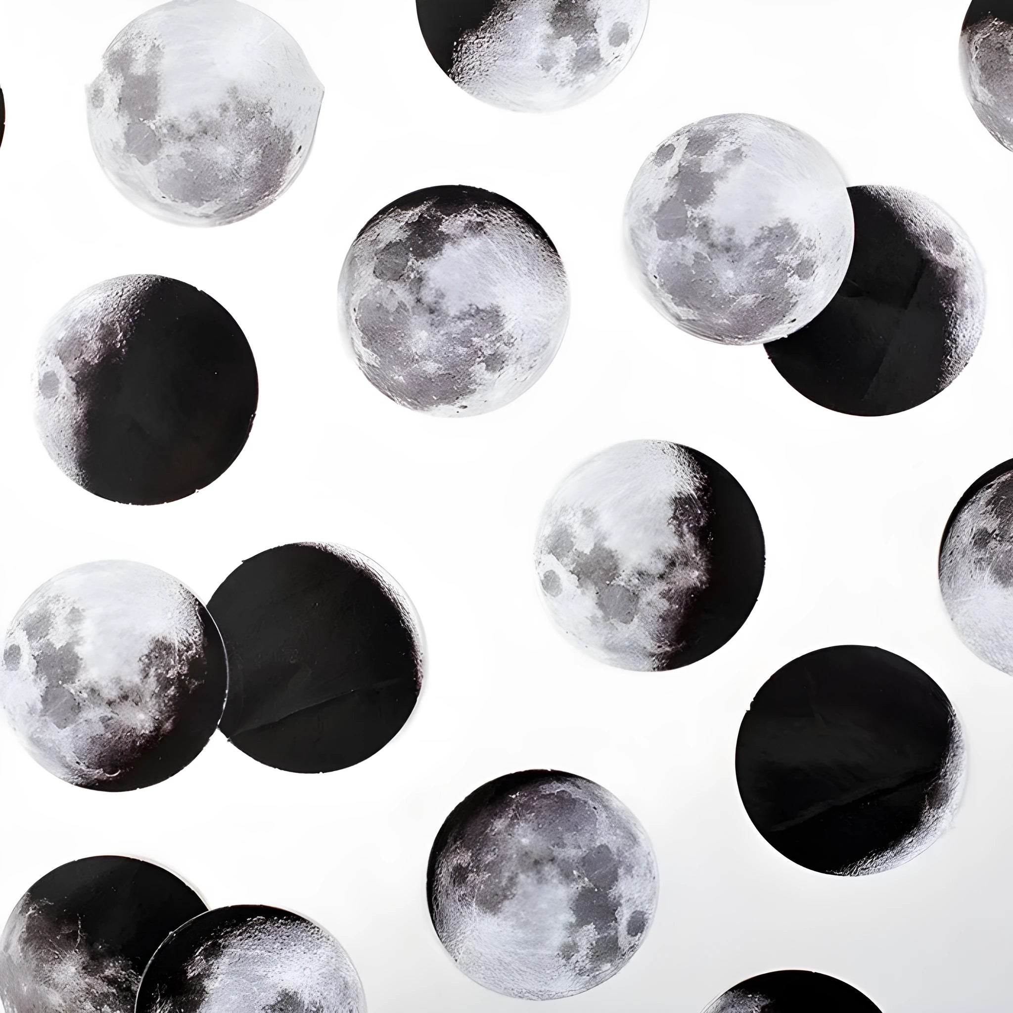 Boxed set of 45 black moon phase and planet calendar self-adhesive stickers for planners.