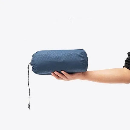 Single honeycomb press inflatable mattress in Moroccan blue colour for outdoor camping use