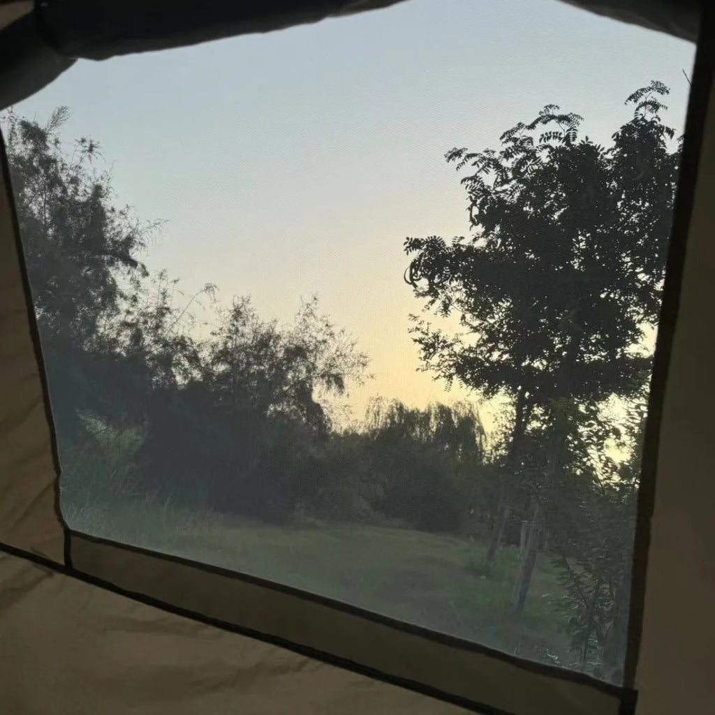 Outdoor automatic quick opening tent in quicksand gold for camping, large size 210x190x135cm