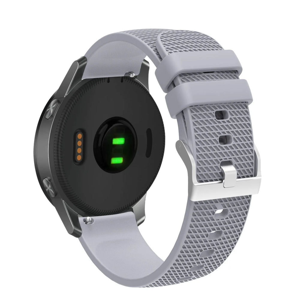 Silicone watch strap with grid pattern, 18mm/20mm/22mm, 76+119mm, 18g, in black, pink, purple, gray, navy, green, red, white, yellow