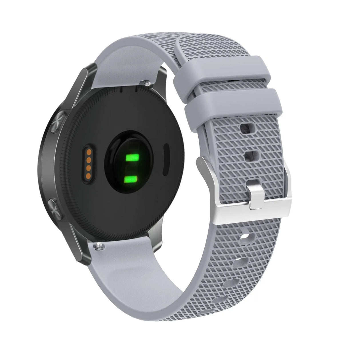 Silicone watch strap with grid pattern, 18mm/20mm/22mm, 76+119mm, 18g, in black, pink, purple, gray, navy, green, red, white, yellow