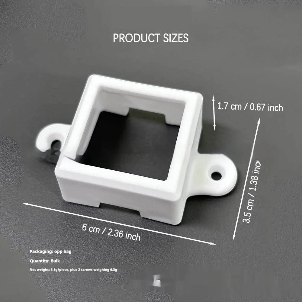 White plastic LED light protective lampshade cover measuring 1.7cm by 6cm