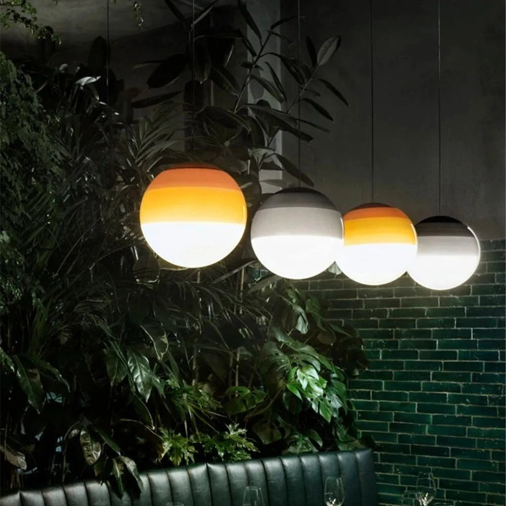 15cm glass pendant light in gradient colour for living room or bedroom, 220V, no light source included
