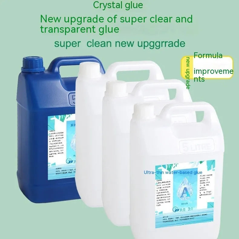 1kg epoxy resin crystal glue bottle with hard and soft formulation options for DIY crafts