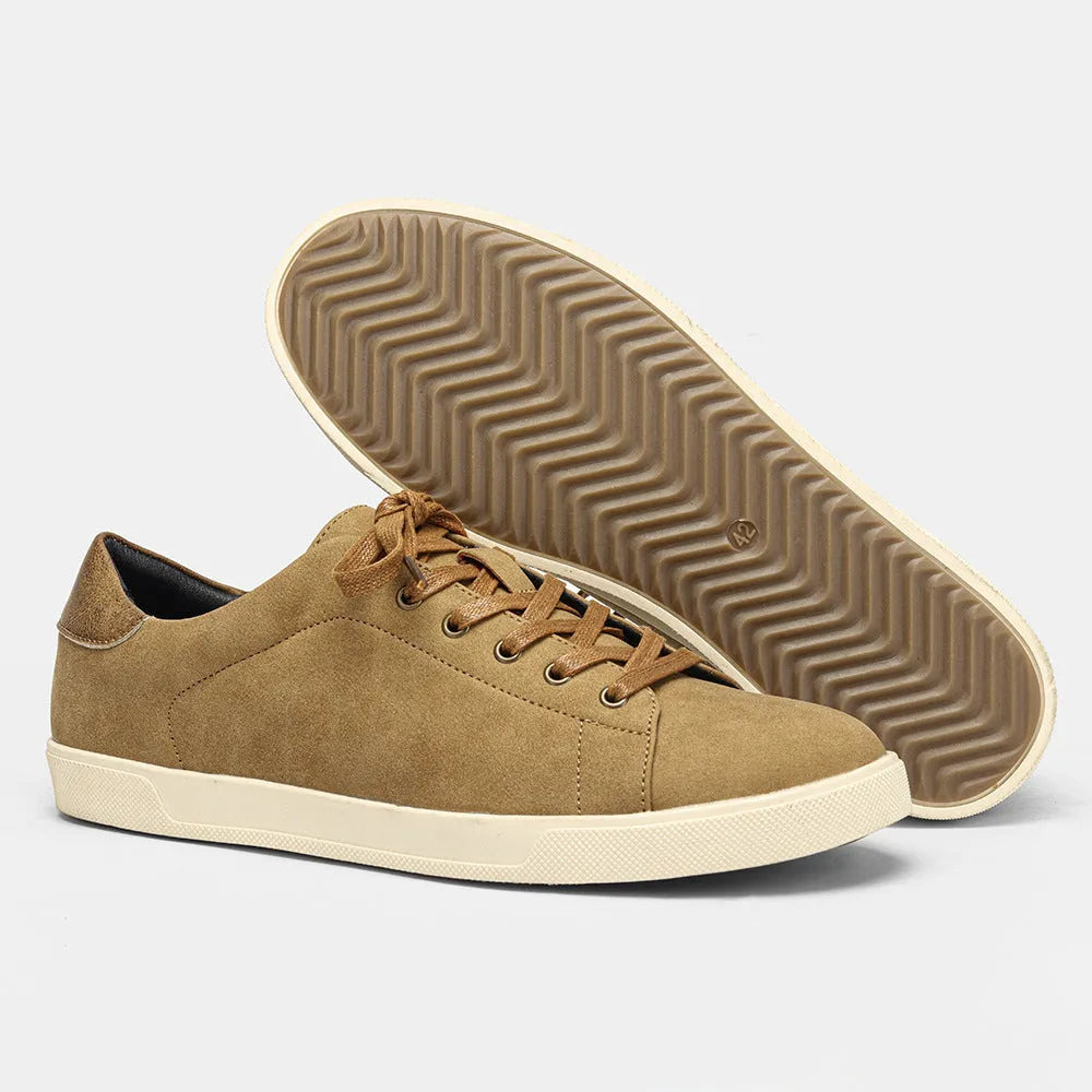 Men's casual pumps with leather stitching, flat heel, round toe, artificial PU upper, in colour KD4276 on a white background.