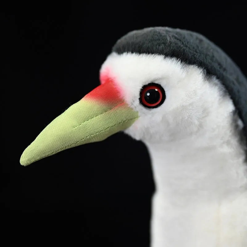 White-bellied rail plush toy 27cm polyester realistic white-faced rail doll on white background