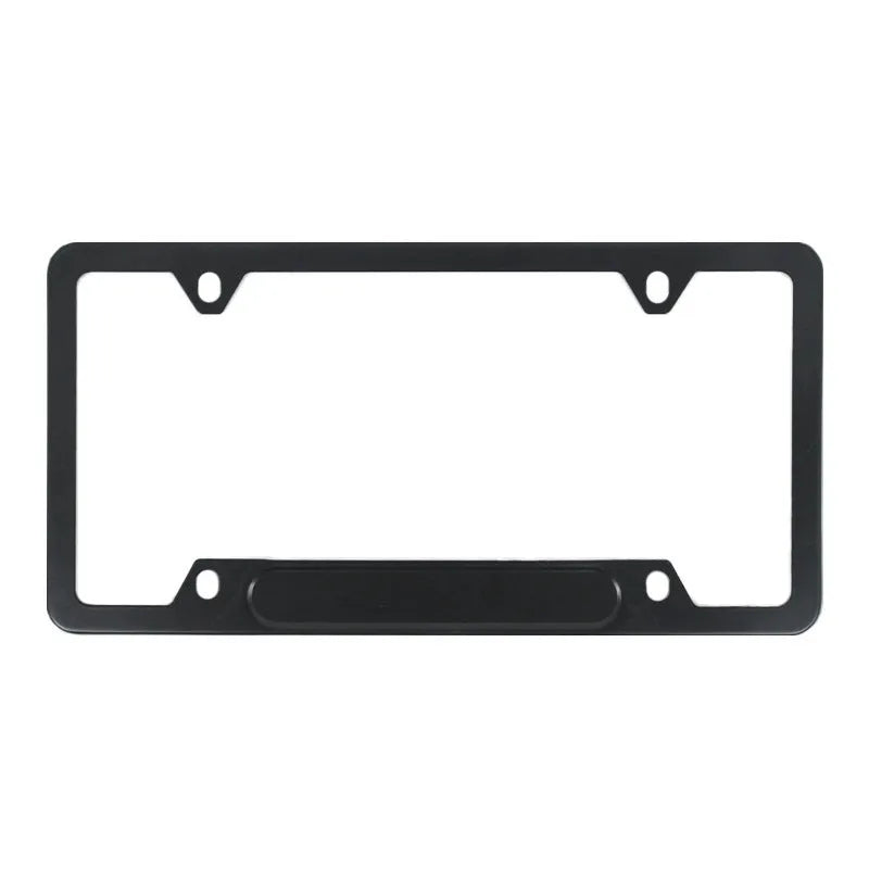 Aluminum alloy license plate frame for American Standard cars in black and silver oxide finishes