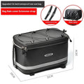 Black waterproof 12L PU leather backseat bicycle rack bag for electric cars