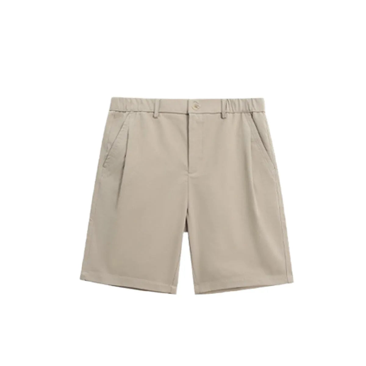 Straight-cut summer business casual trousers in micro-elastic polyester with five pockets