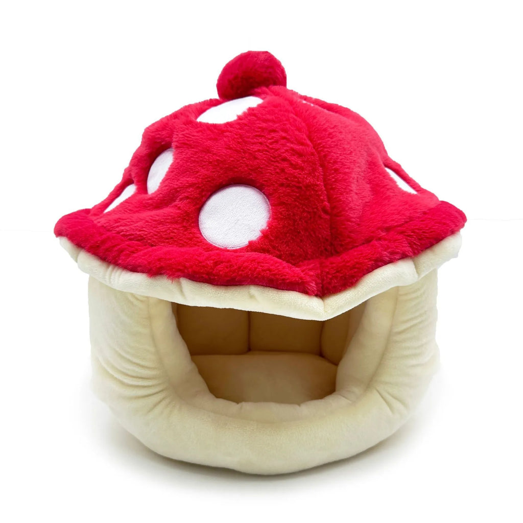 Plush cat kennel with half-surrounded mushroom shape, 42cm, picture style colour
