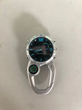 Round screen outdoor mountaineering compass watch with alloy strap and titanium metal buckle in blue dial colour option