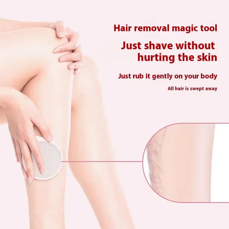 White nano glass 2-in-1 epilator and foot callus remover device on a blue background.