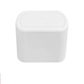Black ABS plastic car trash can measuring 160x143x85mm with removable hook and upturned lid