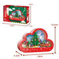 Assembled building block cloud night lamp with decorative mirror frame and LED table light