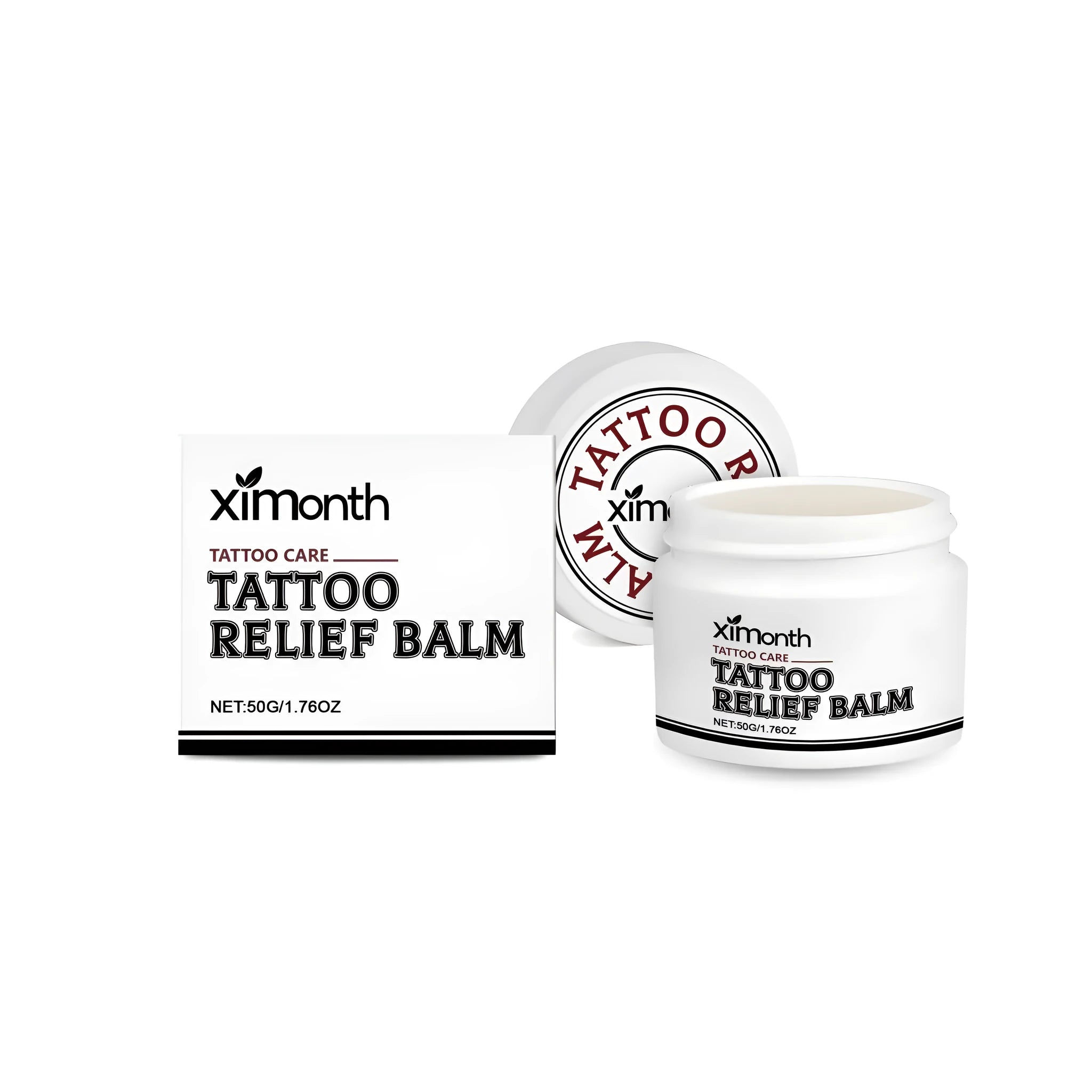 50g tube of tattoo relief and care cream with shea butter and coconut oil ingredients