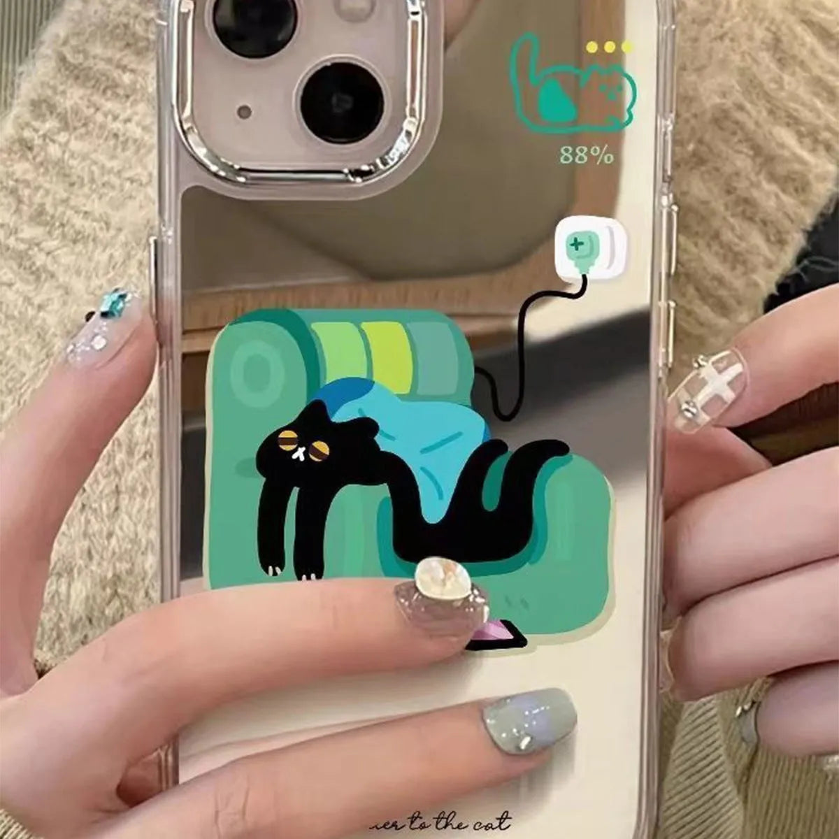 High-grade all-inclusive drop-resistant silicone phone case for Apple iPhone 16 series with cartoon sofa cat design and colour matching options