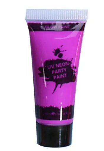 25ml squeeze tube of neon green face and body paint pigment for festivals.