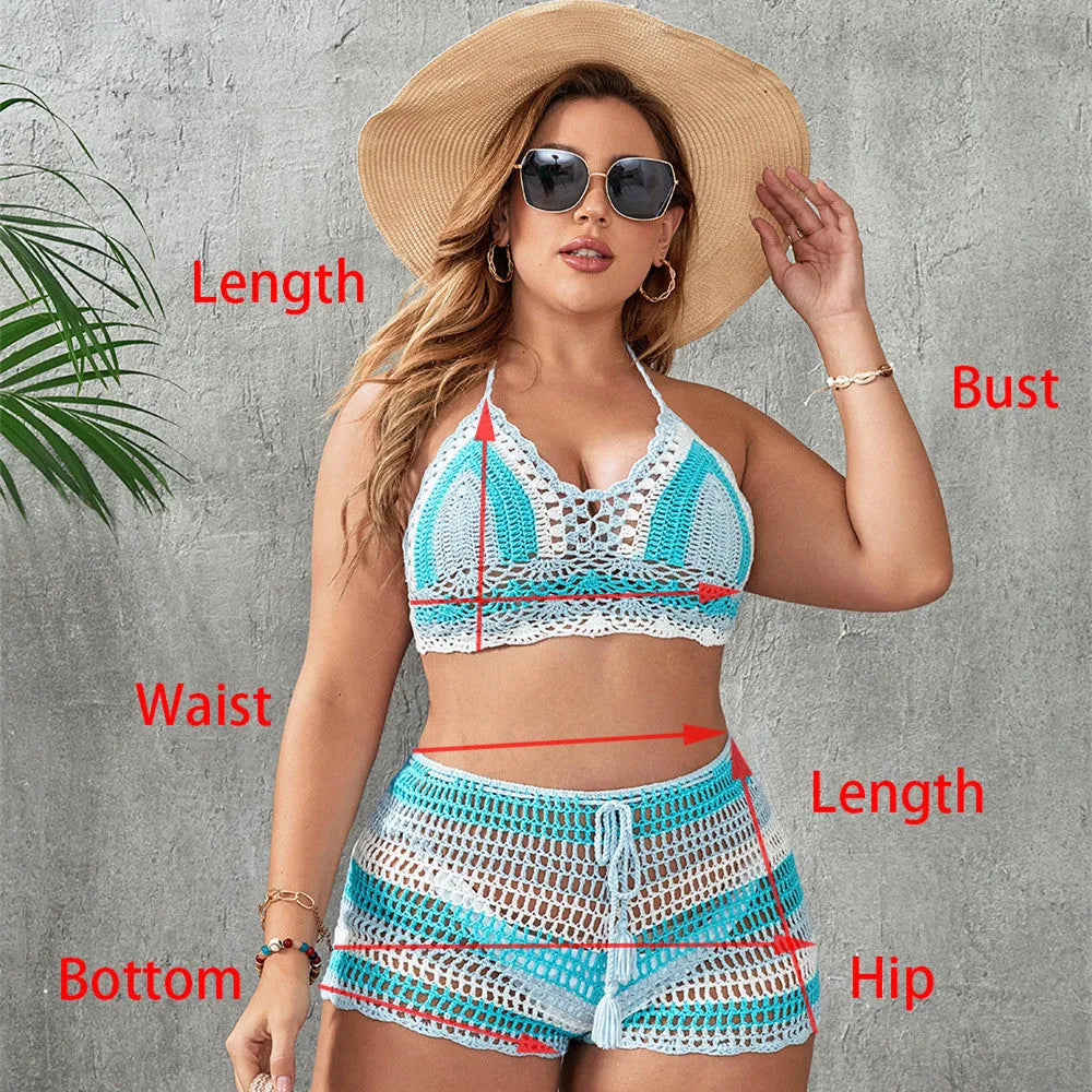 Women's blue briefs style swimsuit with hollow out strap design and split side detail