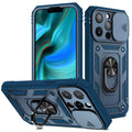 Magnetic mobile phone case with sliding window bracket for Apple iPhone in multiple colour options