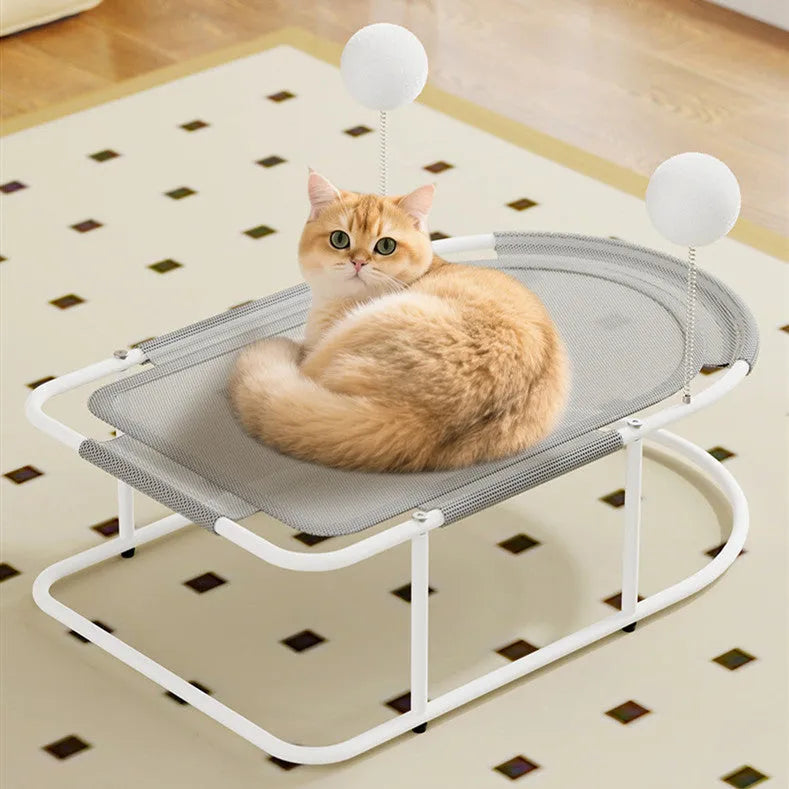 Large grey fabric pet kennel with mesh side panels and a steel frame, shown on a wooden floor.