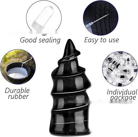 Rubber tyre repair screws, small 5.3x11.7mm and large 6.8x12.7mm, with black screwdriver, 50 large and 50 small.