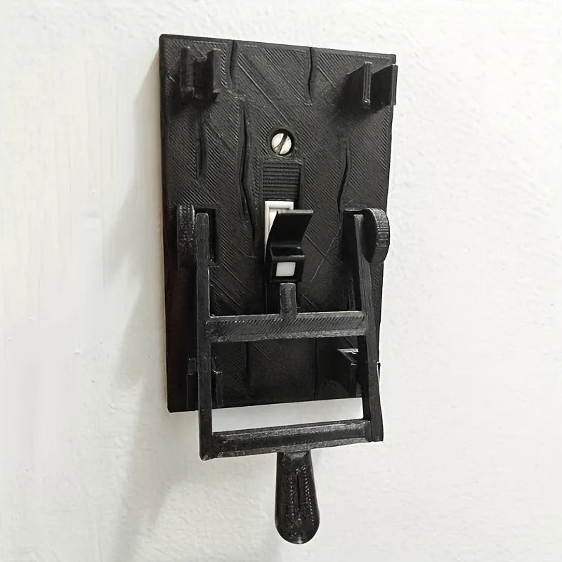 Retro American-style decorative wall switch plate made from white PLA material for UK standard single control switches.
