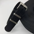 Nylon integrated watch strap in Army Green colour, shown alongside Black, Blue, Khaki, and Gray options.