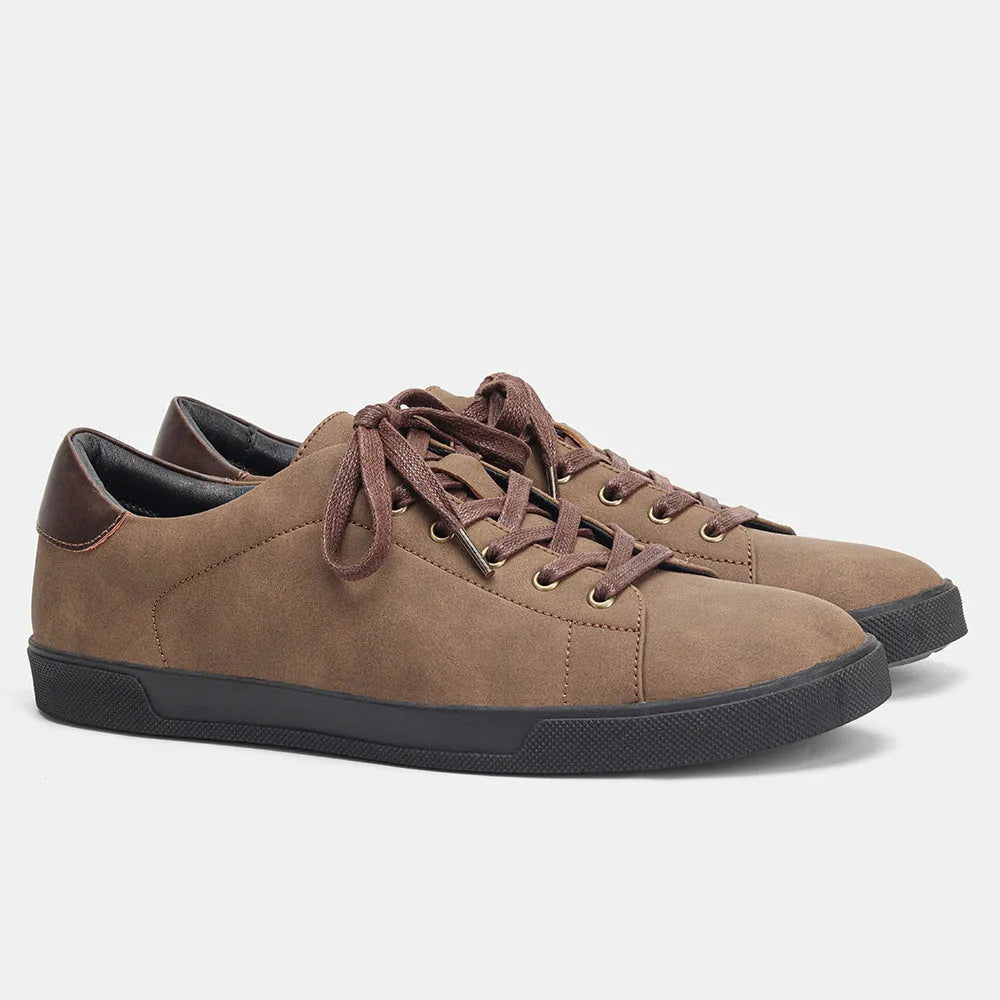 Men's casual pumps with leather stitching, flat heel, round toe, artificial PU upper, in colour KD4276 on a white background.