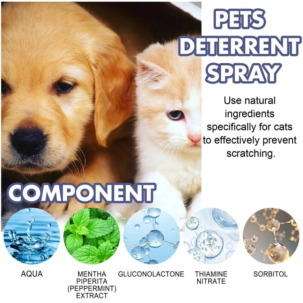 50ml pet deterrent spray bottle for restricting animal access and protecting furniture