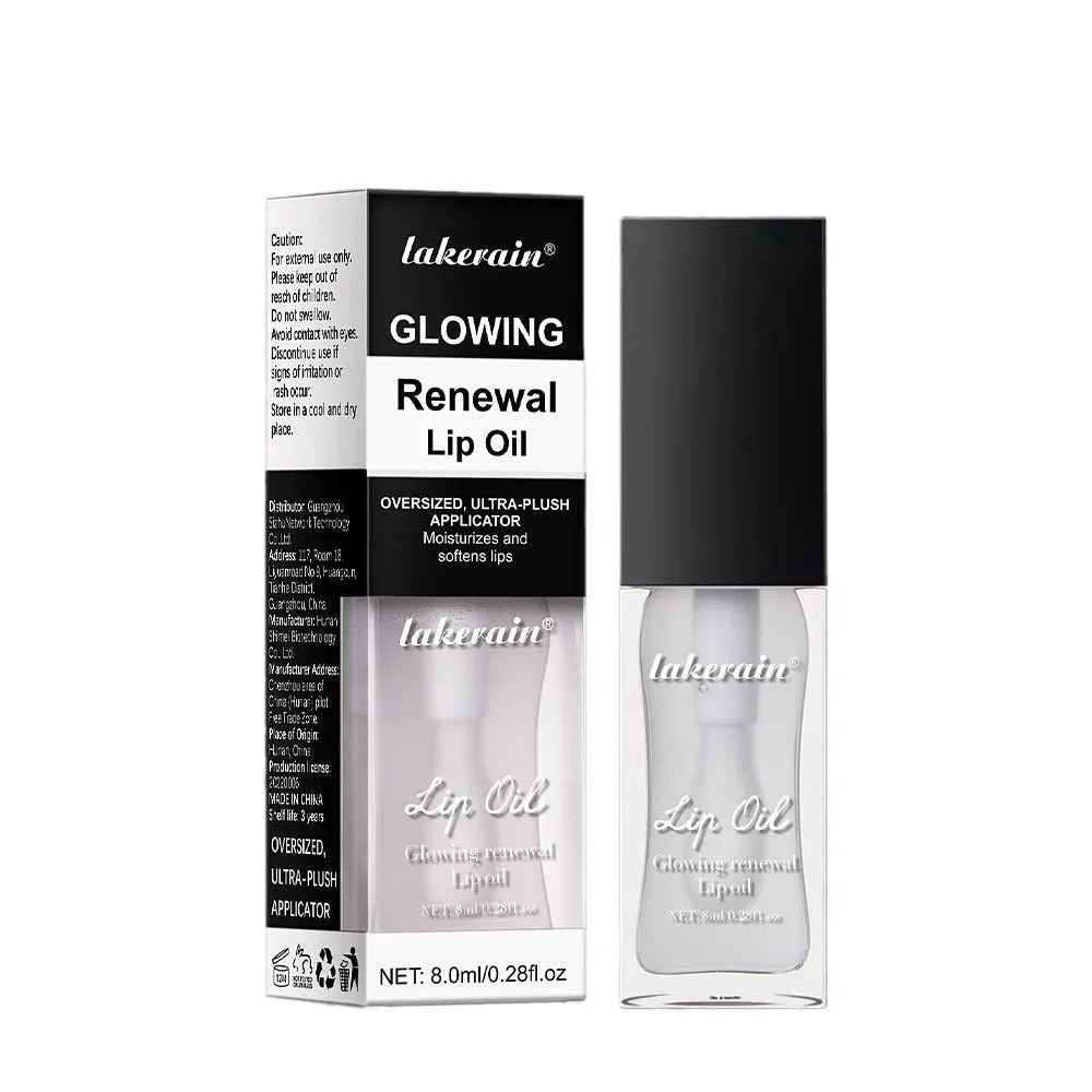 Lakerain Colourful Lip Gloss bottle showing 8ml nourishing lip oil in one of seven available shades