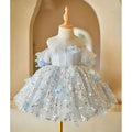 Girls blue princess dress with polyester lining, suitable heights 80cm to 150cm