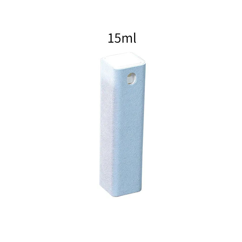 2-in-1 phone screen cleaner spray tool with blue protective shell and built-in bottle