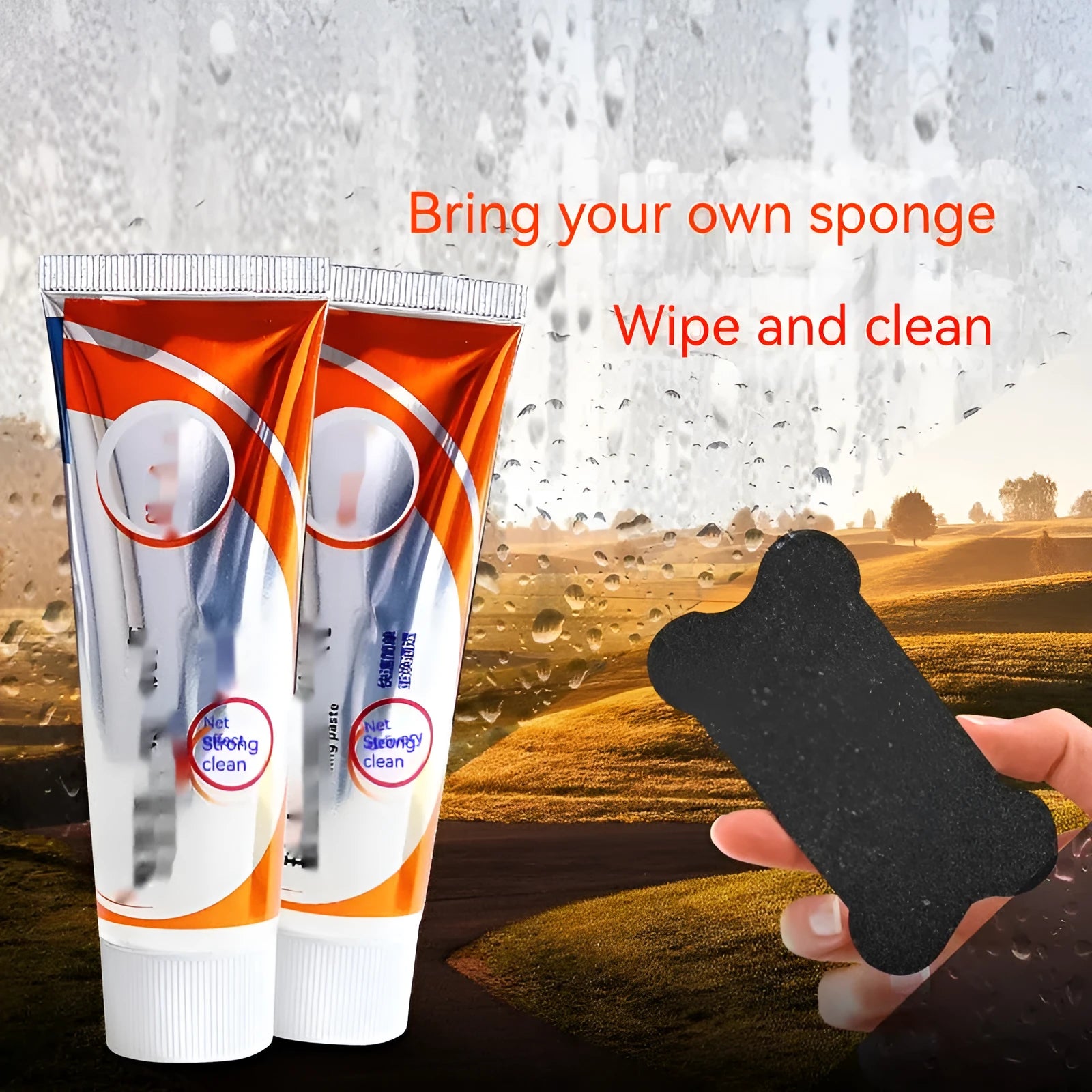 65ml car windscreen descaling agent in white packaging for removing oil stains from vehicle glass