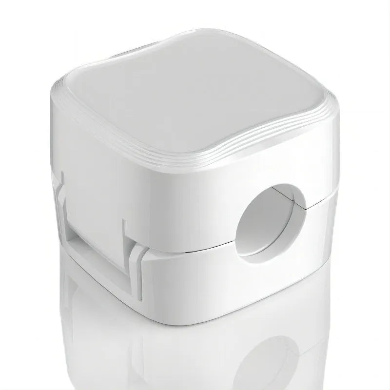 White and black magnetic cable clips for under desk cable management with 2kg capacity