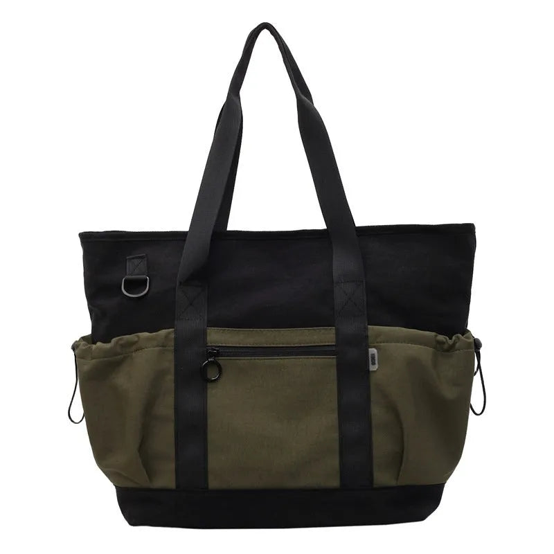 Women's lightweight Oxford cloth travel bag for yoga and fitness in grey colour with letter pattern