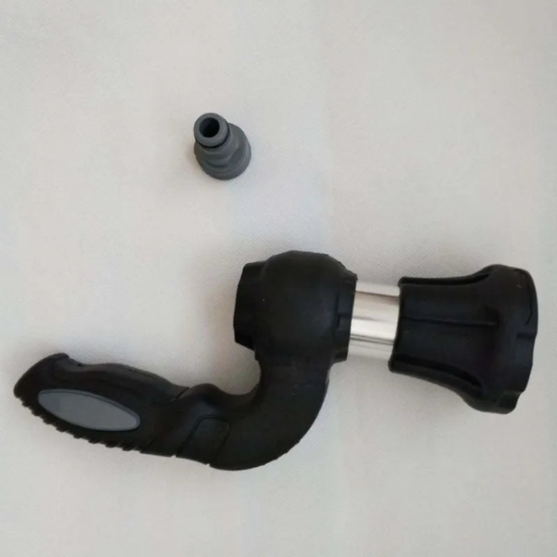 Mighty Power Hose Blaster Nozzle, black, with ergonomic handle and spray settings, for garden and car washing