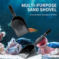 Aquarium sand shovel with extendable handle and quick-drain design for fish tank maintenance