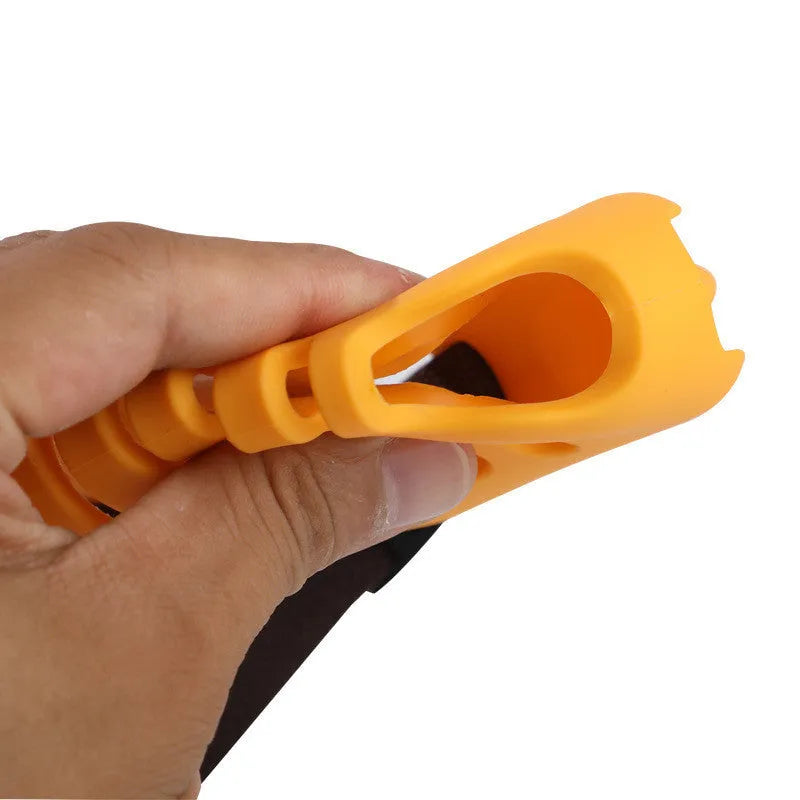 Silicone pet muzzle for medium and large dogs in sky blue colour, side view