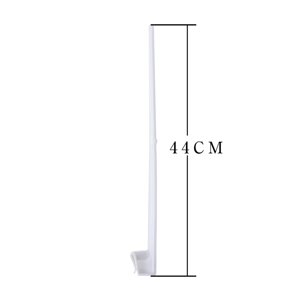 Pack of 10 white plastic clip-on flag pole holders for car windows.