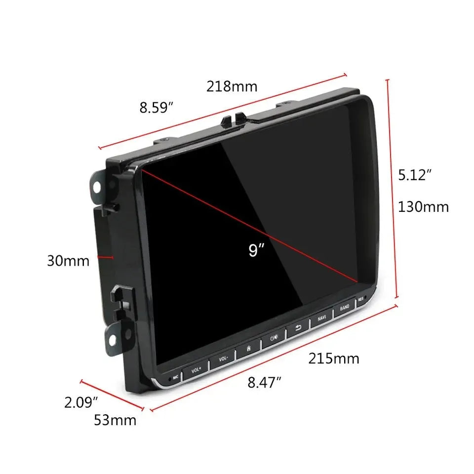 7 inch touchscreen car radio with Android 12, Apple CarPlay, and DVR function in a double DIN chassis
