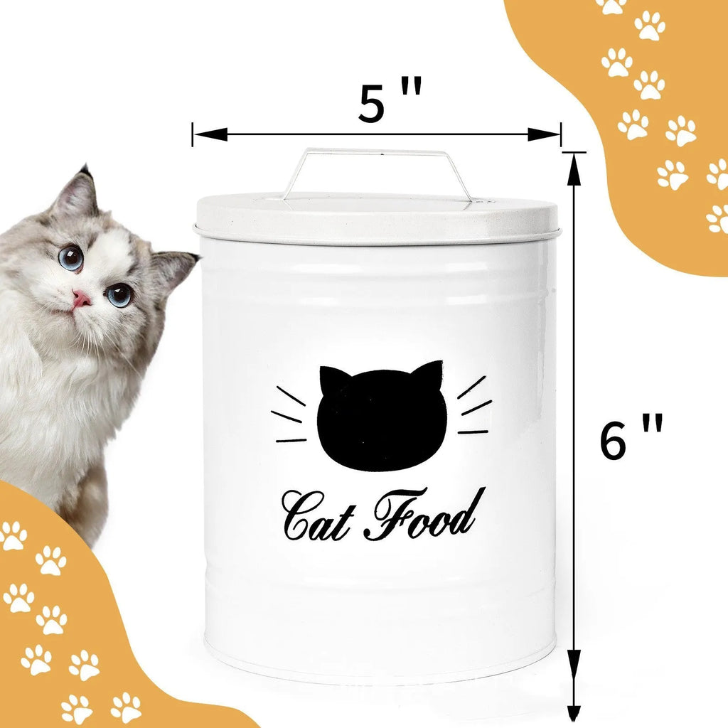 Black moisture-proof round iron sheet tin can with white inner box for pantry storage.