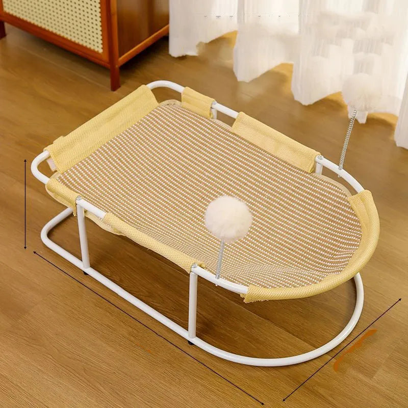 Large grey fabric pet kennel with mesh side panels and a steel frame, shown on a wooden floor.