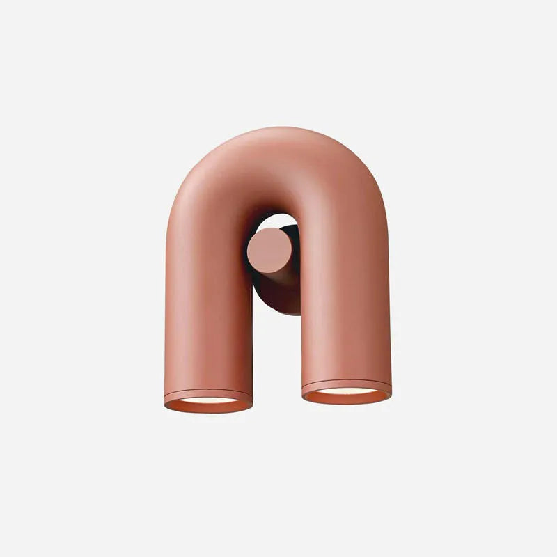 Macaron U-shaped creative wall lamp in modern simplicity style, 220V, available in orange, blue, gray, and black